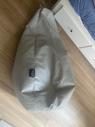 Puff Pera HAPPERS Gris Piel Sintética