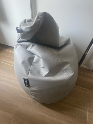 Puff Pera HAPPERS Gris Piel Sintética
