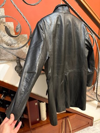 Giacca trench vera pelle morbida leggera vintage