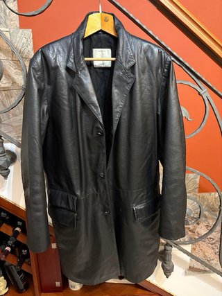 Giacca trench vera pelle morbida leggera vintage