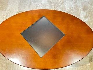 Mesa centro madera con cristal abatible