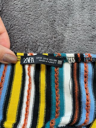 Crop top Zara rayas multicolor tiras S
