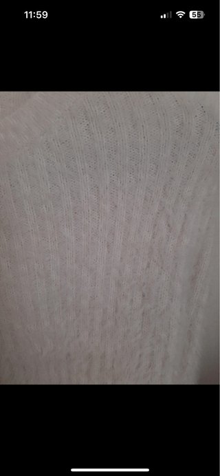 Jersey blanco peludo talla única