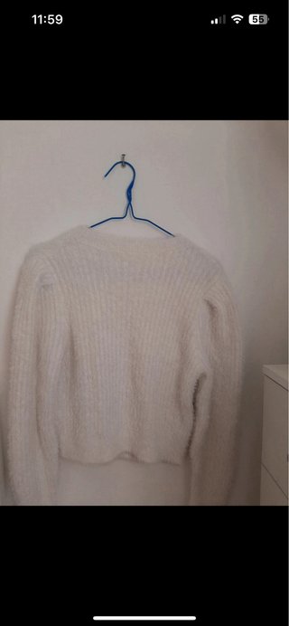 Jersey blanco peludo talla única