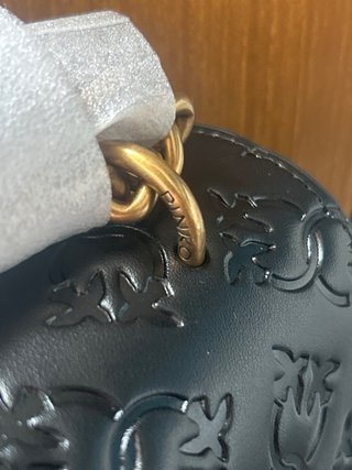 Borsetta Pinko Nera con Logo Uccelli
