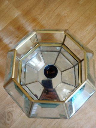 Lámpara Techo Cristal Biselado Dorado