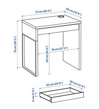 Escritorio blanco con cajón