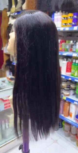 Peluca pelo humano natural larga.