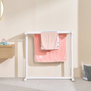 Soporte para Toallas, Soporte de Toallas de PVC para Exterior con 5 Barras, Soporte de Toallas de Piso para Piscina con Clips, Bolsa y Gancho, Organizador de Secado de Colchas para Interior y Exte...