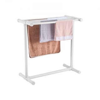 Soporte para Toallas, Soporte de Toallas de PVC para Exterior con 5 Barras, Soporte de Toallas de Piso para Piscina con Clips, Bolsa y Gancho, Organizador de Secado de Colchas para Interior y Exte...