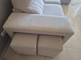 Sofá chaise longue 5 plazas beige