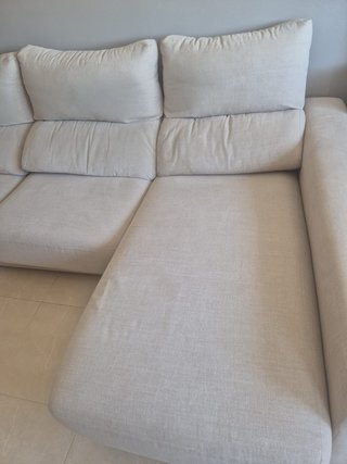 Sofá chaise longue 5 plazas beige
