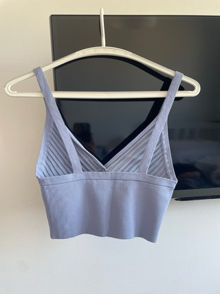 Top corto Zara azul tiras largas T.S