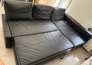 Sofá Cama Chaise Longue Piel Negro
