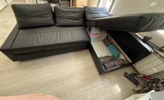 Sofá Cama Chaise Longue Piel Negro