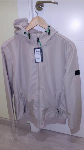 Chaqueta Bomber Hombre Beige Nueva