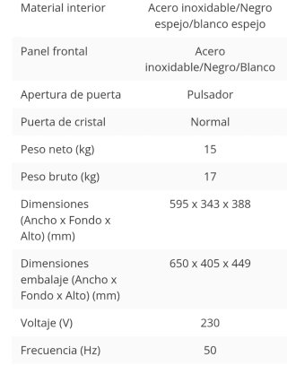 Microondas Integrable Sauber Acero Inoxidable