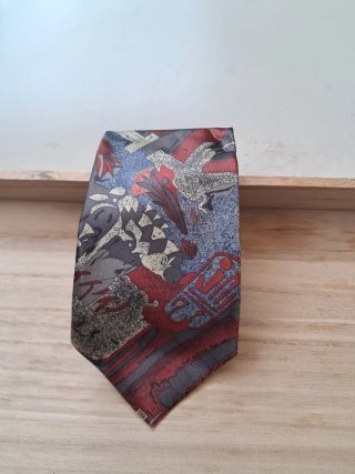 Corbata Seda Vintage Red Sun Motivos Egipcios