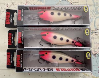 Lote 3 señuelos Rapala Shad Rap  SR09GPSQ     119