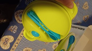 Tupperware Contenitore Alimenti Blu/Verde