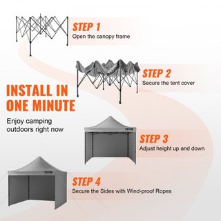 Carpa Plegable para Exterior Gazebo 304.8 x 304.8 cm con Paredes Laterales Gris Oscuro