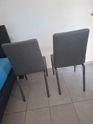 Coppia sedie ecopelle grigie Mondo Convenienza