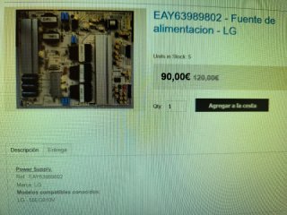 Fuente Alimentación LG EAY63989802