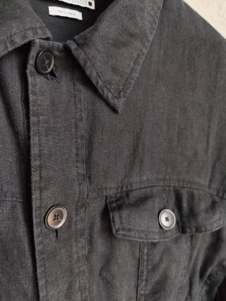 Chaqueta Zara 100% Lino Negra Talla L hombre