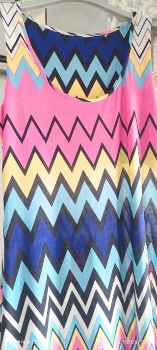 Vestito lungo fantasia zig-zag