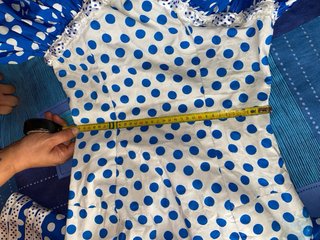 Vestido Sevillana Lunares Azul y Blanco