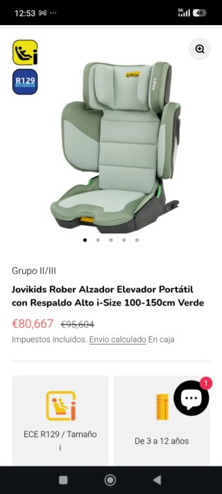 Silla de coche JOVIKIDS verde