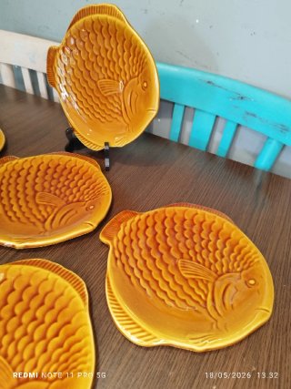 6 Platos Segovia Cerámica Forma Pez