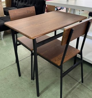 Mesa y 2 Sillas Cocina Madera y Metal