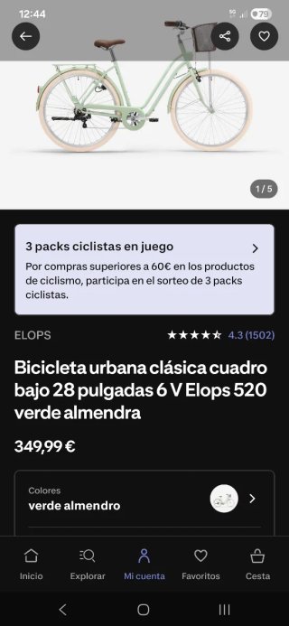 Bicicleta Urbana Clásica Cuadro Bajo Talla S/M