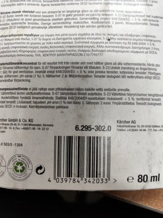 detergente concentrado para limpiadoras de cristal