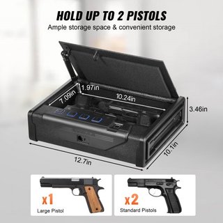 Cassaforte per Pistole con 3 Metodi di Accesso per 2 Pistole
