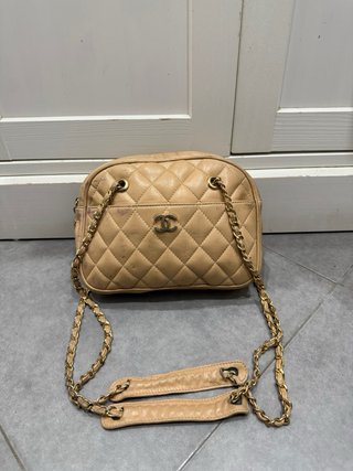 Borsa a tracolla Chanel trapuntata beige