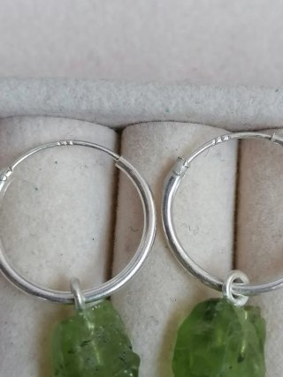 Pendientes Plata Ley Peridoto Natural