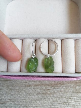 Pendientes Plata Ley Peridoto Natural