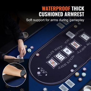 Mesa de Póker Plegable para 8 Jugadores, Mesa de Póker Texas Holdem Blackjack con Rieles Acolchados y Soportes para Vasos de Acero Inoxidable, Mesa de Juego de Cartas Plegable y Portátil, Mesa de ...