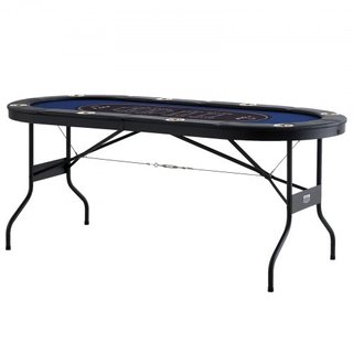 Mesa de Póker Plegable para 8 Jugadores, Mesa de Póker Texas Holdem Blackjack con Rieles Acolchados y Soportes para Vasos de Acero Inoxidable, Mesa de Juego de Cartas Plegable y Portátil, Mesa de ...