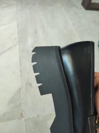 Mocasines piel plataforma Zara negros mujer