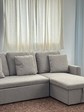 Sofá Chaise Longue Gris Tela