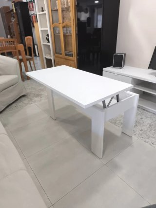 Mesa de centro blanca de madera