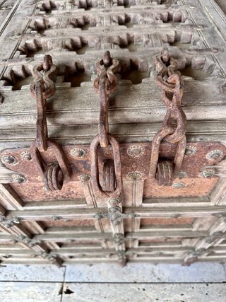 Baul / coffre antiguo madera y bronce del fin 1800