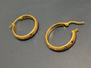 Pendientes oro 14K gruesos con brillantes 2,44 gr