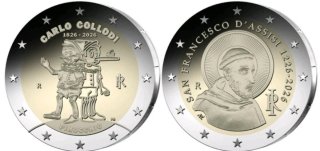 LOTE MONEDAS ITALIA 2€: PINOCHO + SAN FRANCISCO