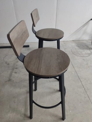 2 Taburetes Altos Madera y Metal