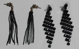 Lote 2 Pares Pendientes Negros