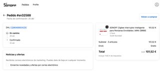 2x Sonoff Zigbee MINI-ZBRBS Controllo Persiane
